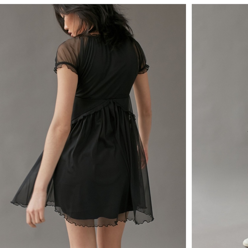 UO Sammy Mesh Mini Dress Black